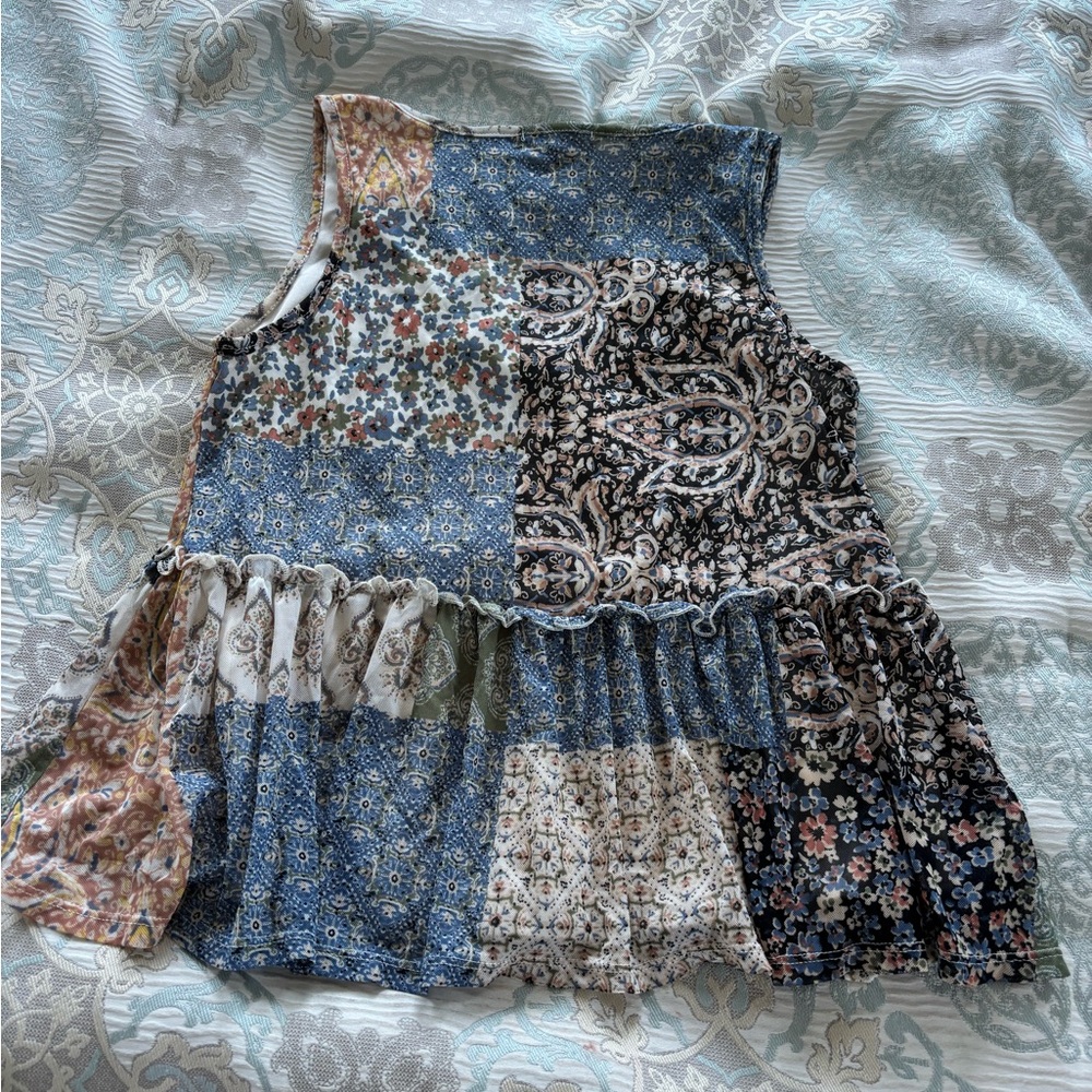 Altar’d State Patchwork Flowy Tank Top - image 2